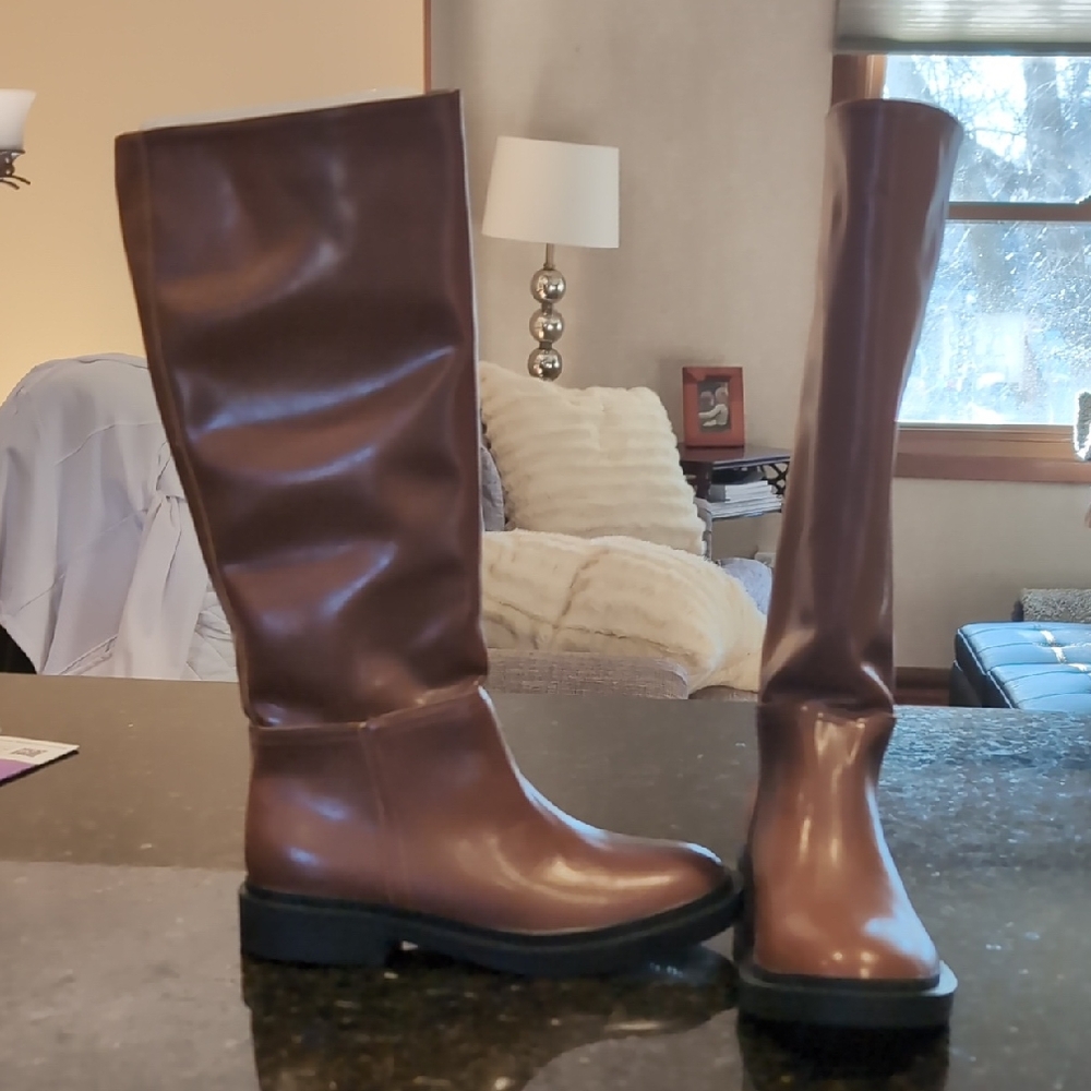 Camel Knee-High Boots - NWOT